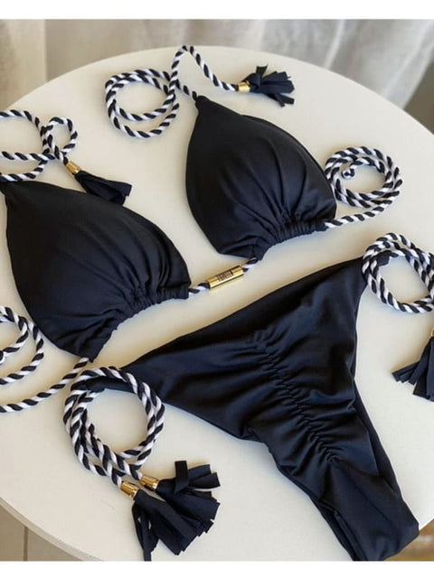 Biquíni Cortininha preto