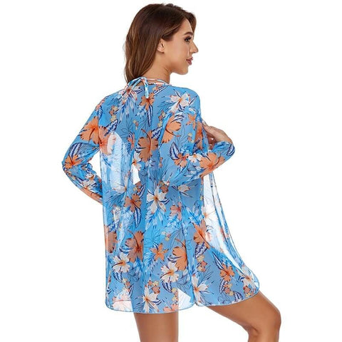 biquini da moda azul claro estampado Brigitti