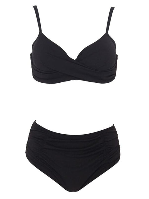 Biquíni Feminino Plus Size Com Brilho Preto / Xl