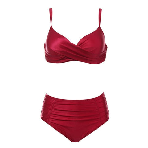 Biquíni Feminino Plus Size Com Brilho Red / Xl