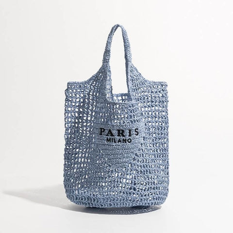 bolsa de palha azul