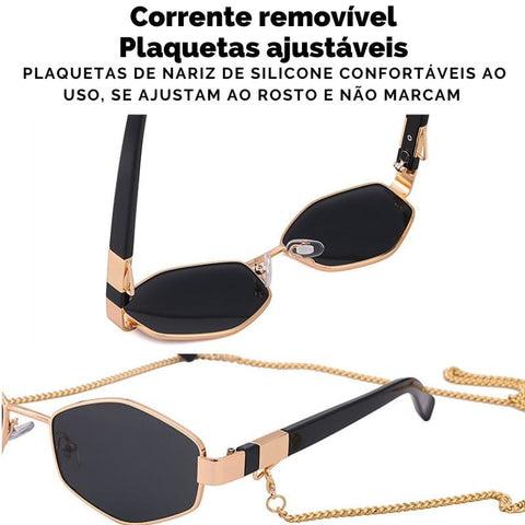Óculos Vintage Feminino Hexagonal Óculos De Sol 08