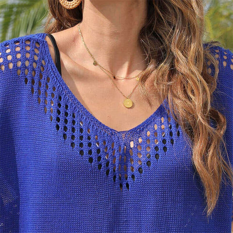 saída de praia curta azul Brigitti